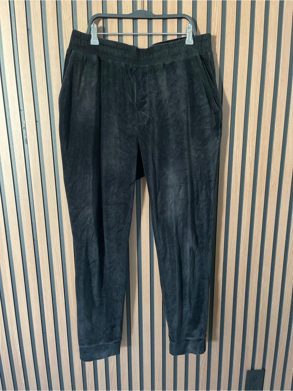 JOHN VARVATOS Black Orchard Velvet Cotton Joggers